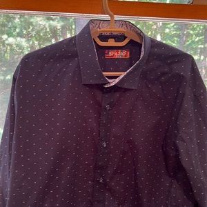 Men’s Spazio Uomo Long Sleeve Dress Shirt, 100% Cotton